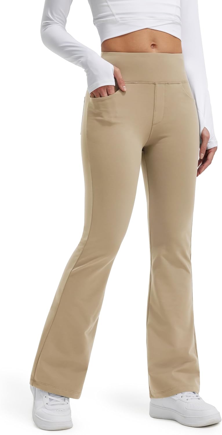 Detalle 2 de Libin Legging termici donna a zampa d’elefante con tasche