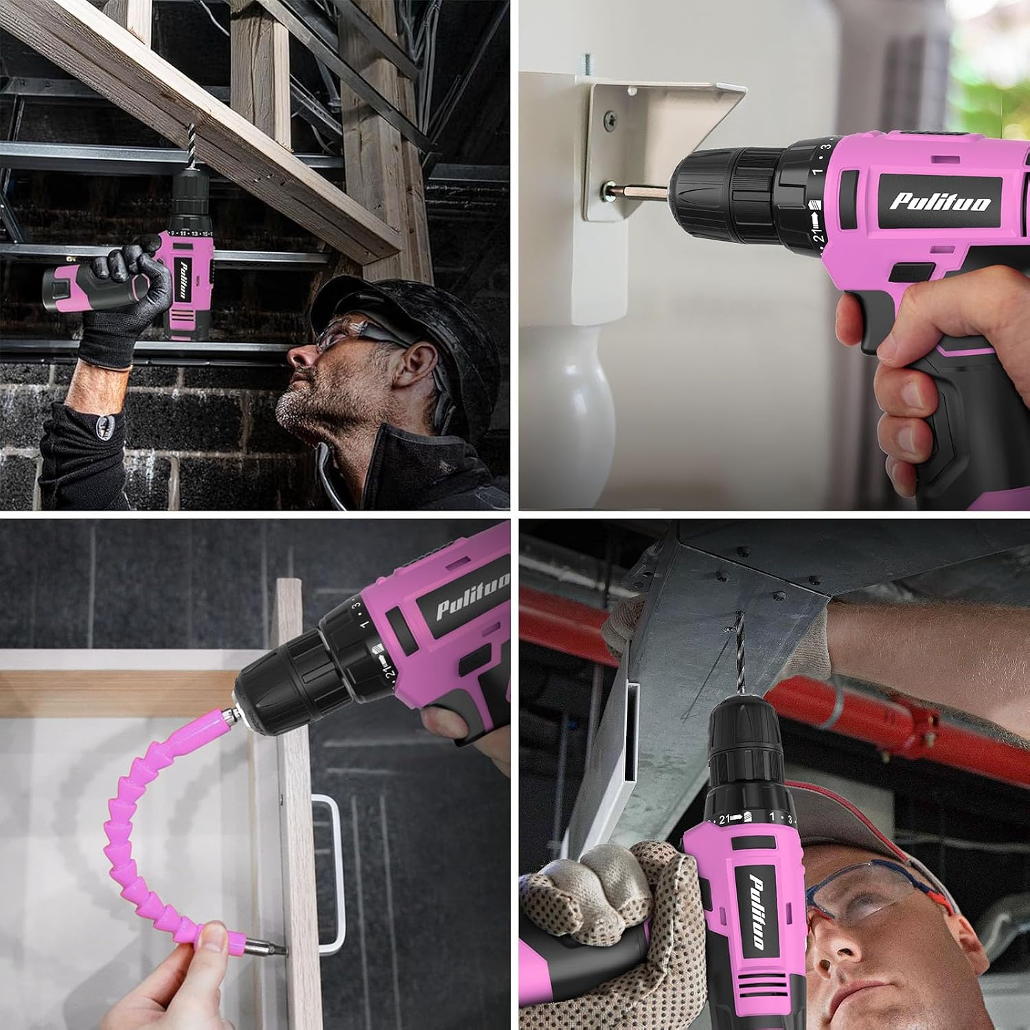 Thumbnail 6 de PULITUO 7212Set-Pink 149-Piece Tool Set with 12V Cordless Drill