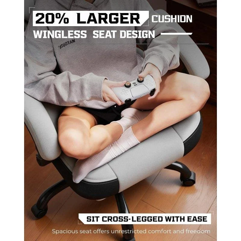 Detalle de Silla gaming GTPLAYER Blanca con reposabrazos sincronizados y reposapiés — para usuarios hasta 158 kg