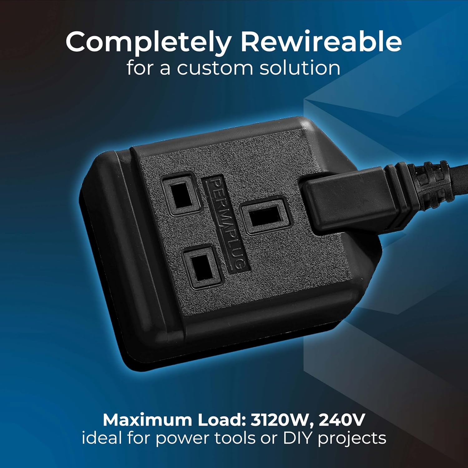 Detalle de Masterplug One Socket Single Extension Lead, 5m – Heavy Duty, Rewireable