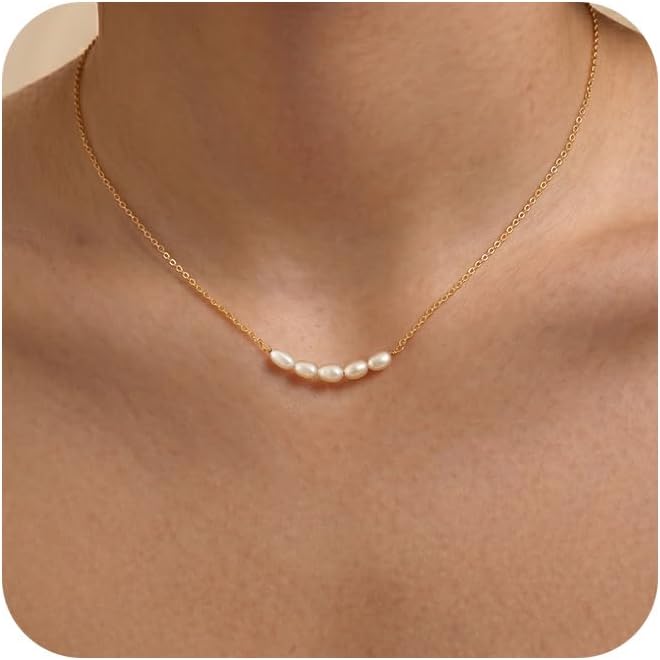 Detalle de Tewiky Pearl Necklace 14K Gold-Plated