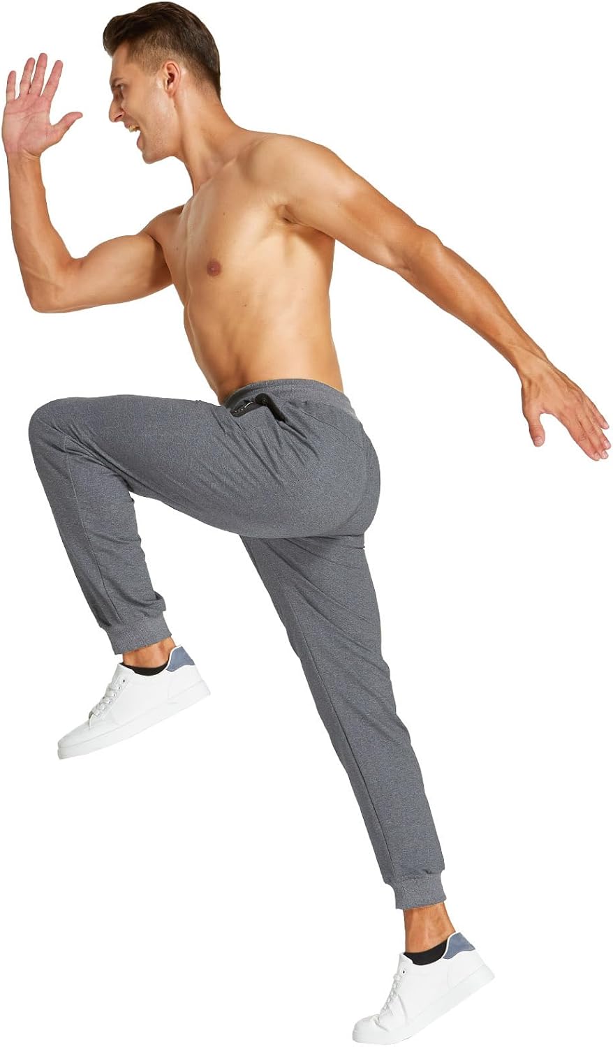 Thumbnail 5 de JustSun heren joggingbroek met fleecevoering, katoenmix en ritszakken