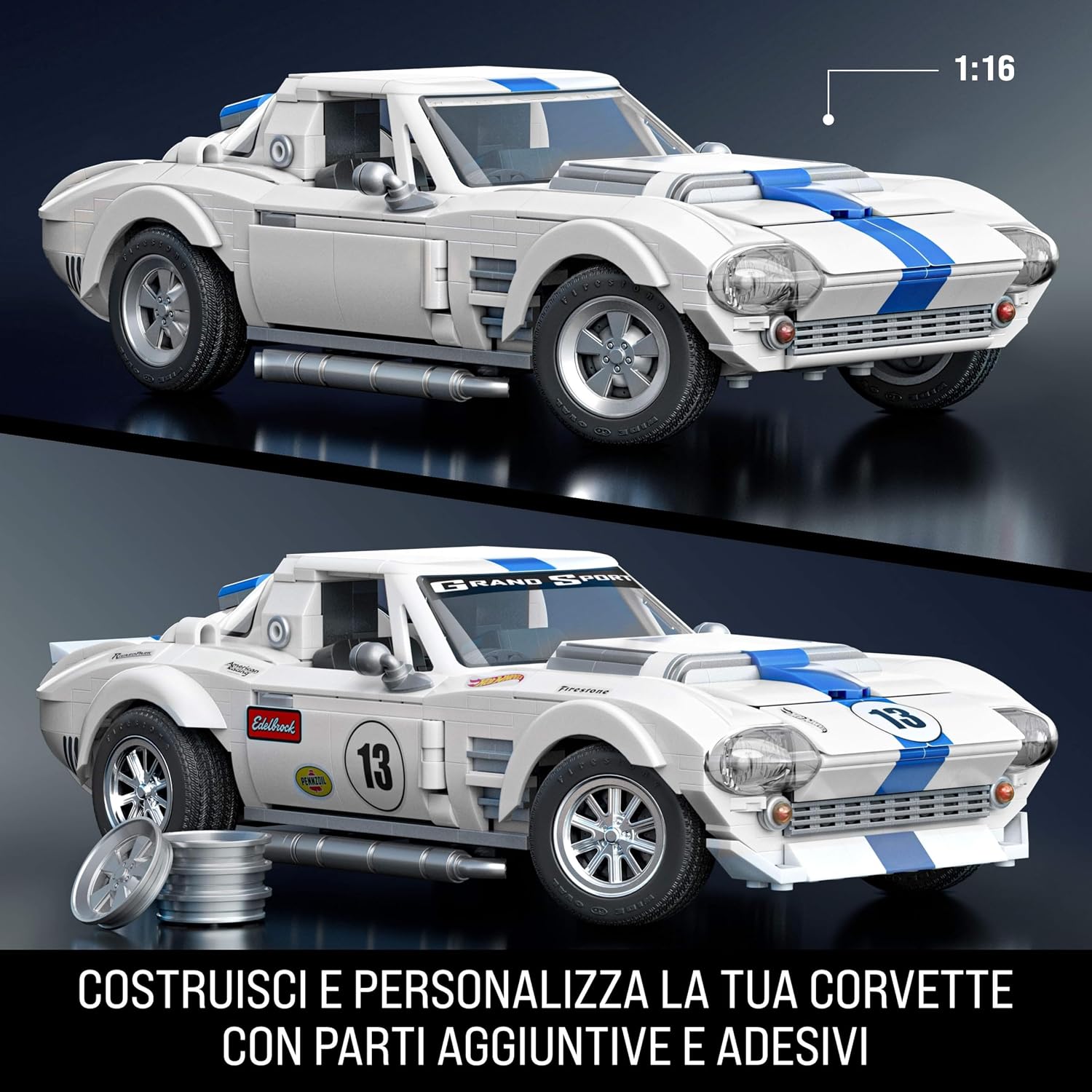 Thumbnail 2 de Mattel Brick Shop JGR31 Corvette Grand Sport 918 pezzi 🧩