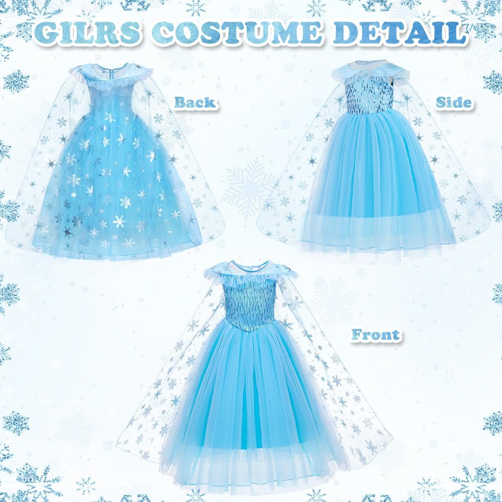 Thumbnail 2 de AYBUY Costume da Principessa per Bambina con Corona, Bacchetta e Accessori - Set Completo
