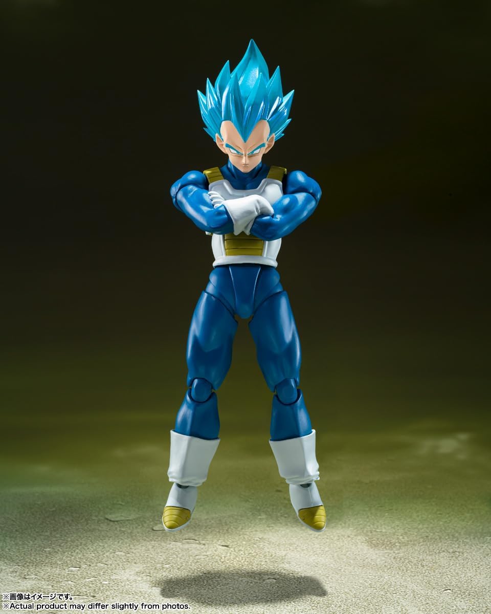 Detalle de S.H. Figuarts Dragon Ball Super Super Saiyan God Super Saiyan Vegeta (azione figure, ~135 mm) in PVC e ABS
