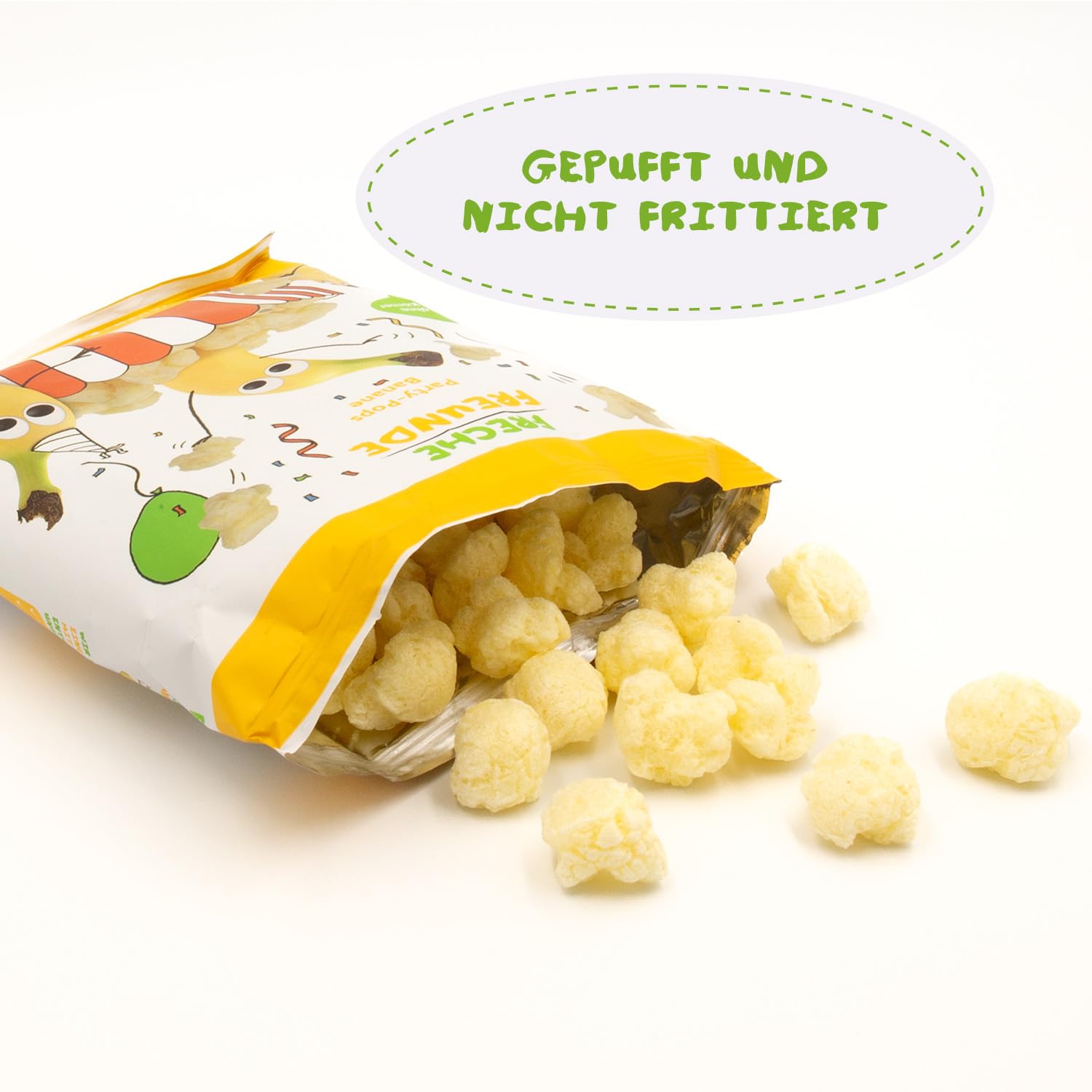 Thumbnail 3 de FRECHE FREUNDE Bio Party-Pops Banane – Bio Popcorn für Kinder ab 1 Jahr (8 x 15 g), ohne Zuckerzusatz