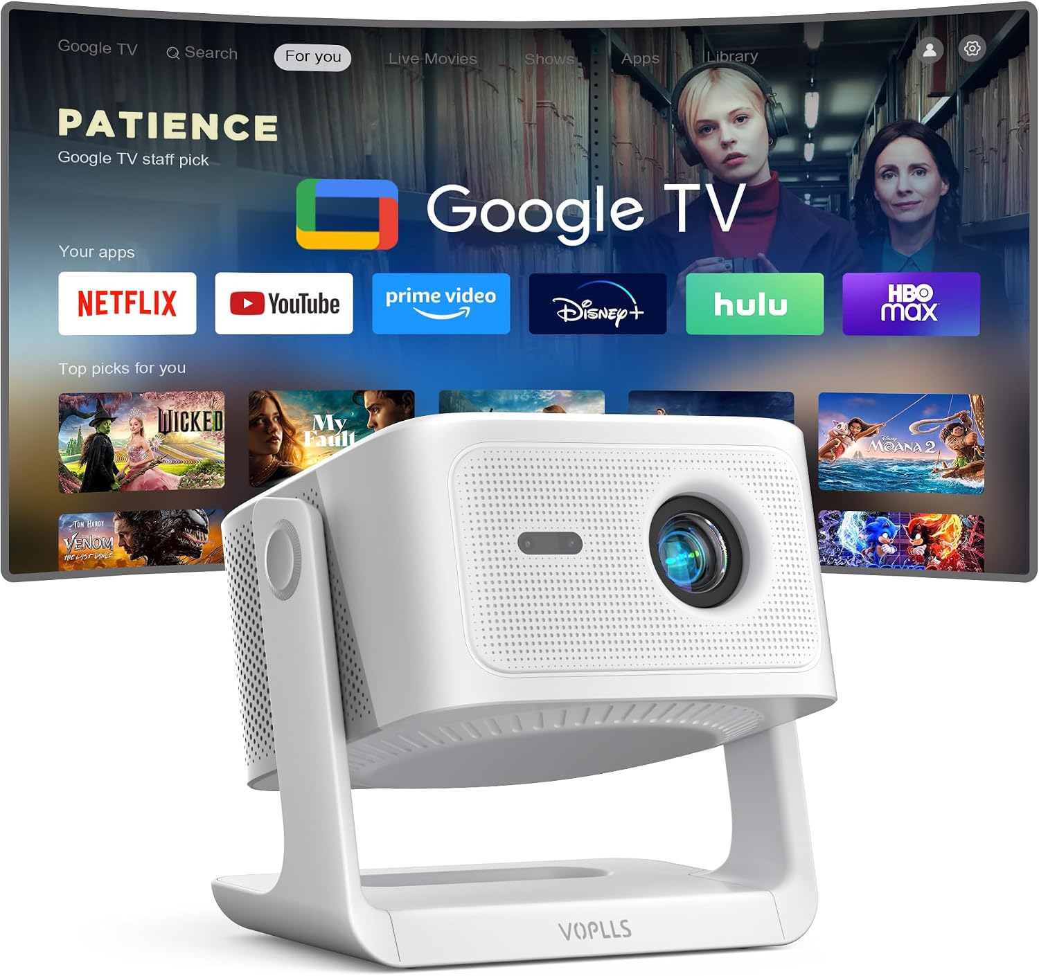 Detalle de VOPLLS 4K Smart Projector with WiFi and Bluetooth 📽