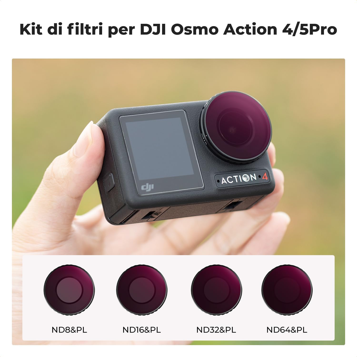 Thumbnail 1 de K&F CONCEPT Kit filtri ND/PL per Osmo Action 4/5