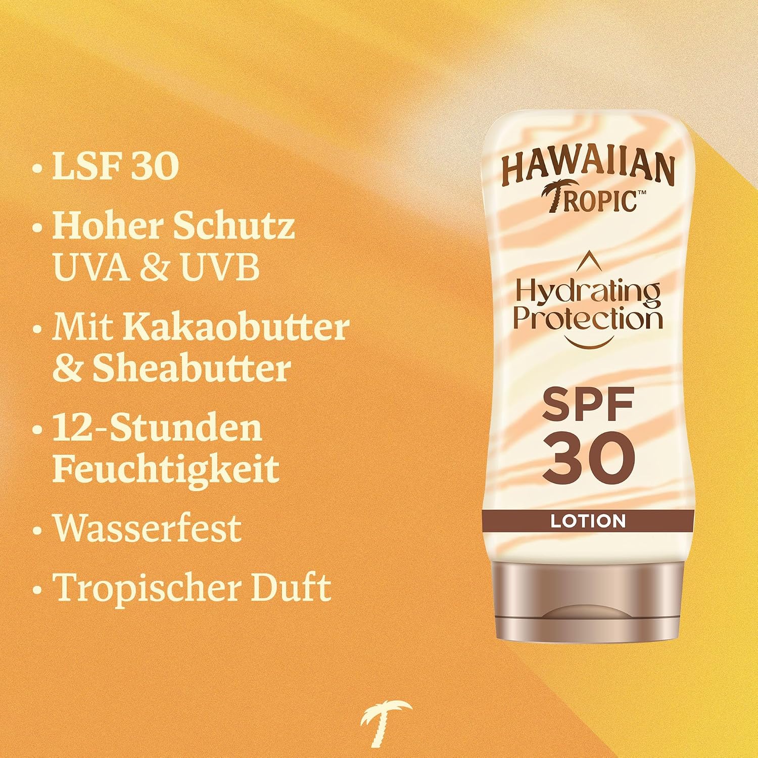 Detalle de Hawaiian Tropic Hydrating Protection Sonnenschutz SPF 30 – wasserfest, 180 ml