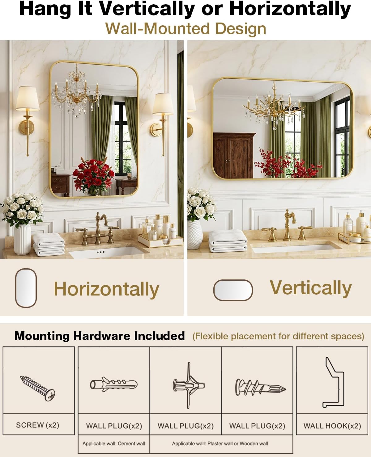 Detalle de Umzodo Bathroom Mirror 24 x 36 in.