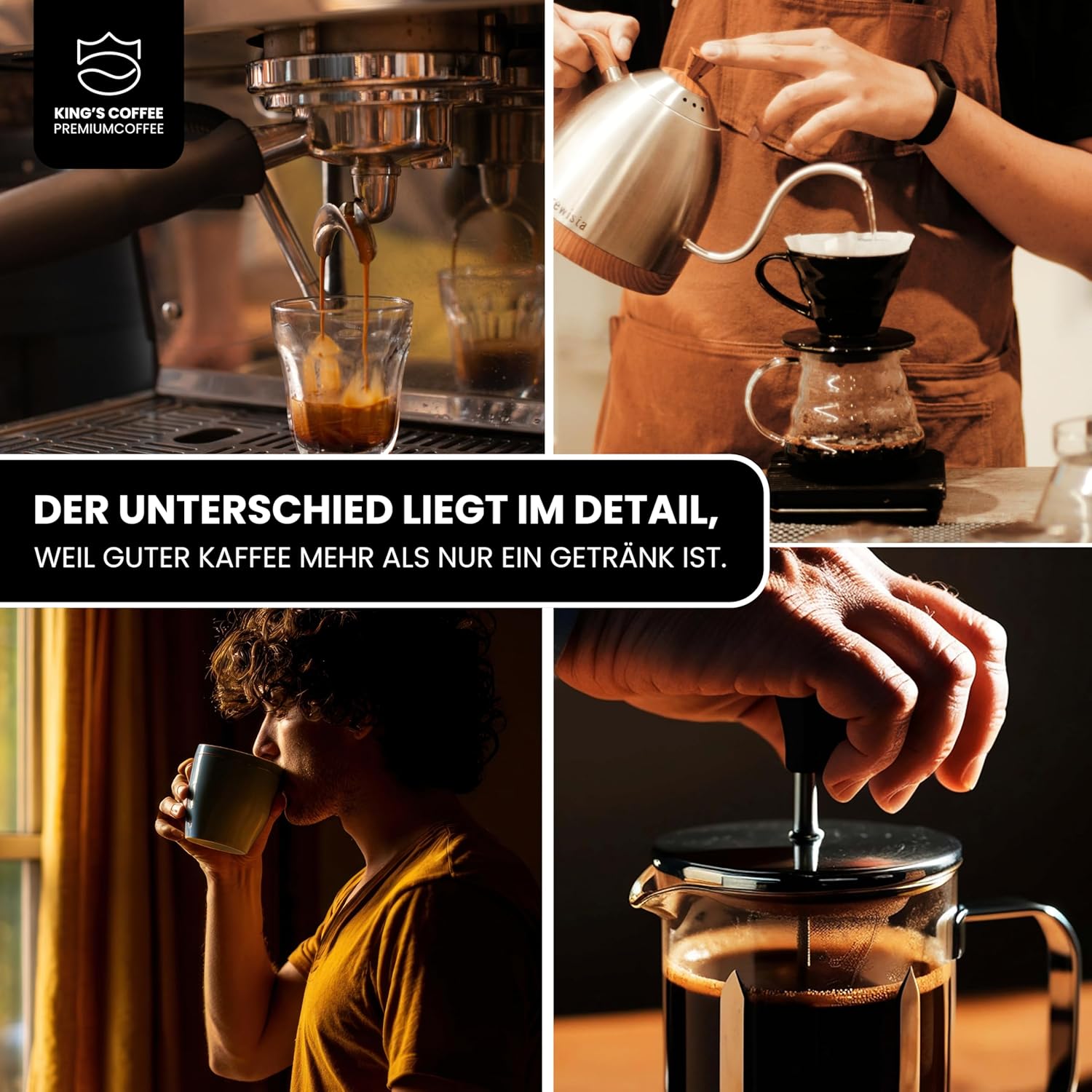 Thumbnail 6 de KING'S COFFEE SPECIAL ROAST – 1 kg Premium Barista Espressobohnen – säurearm, italienische Trommelröstung, Arabica-Robusta Blend
