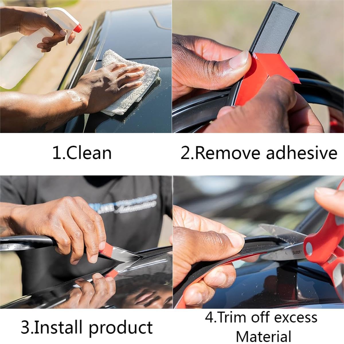 Detalle de RV-Regenrinne Selbstklebend Kunststof Wohnmobil – 5 m J-Form, PVC, schwarz