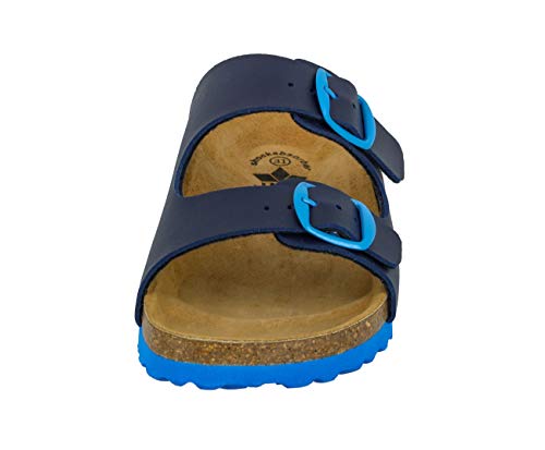Detalle de Lico BIOLINE KIDS Pantoletten, Marine/Blau, 34 EU – Bequeme Sandalen mit verstellbaren Schnallen