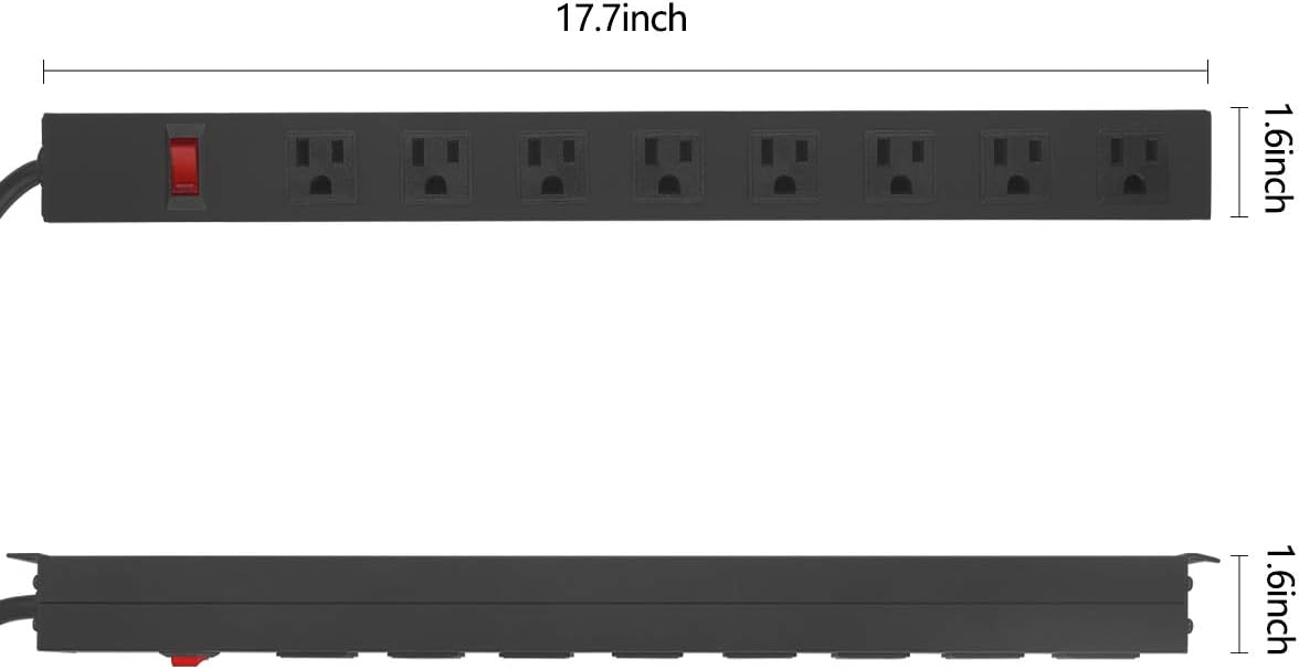 Detalle 2 de HHSOET Metal 8 Outlet Mountable Power Strip