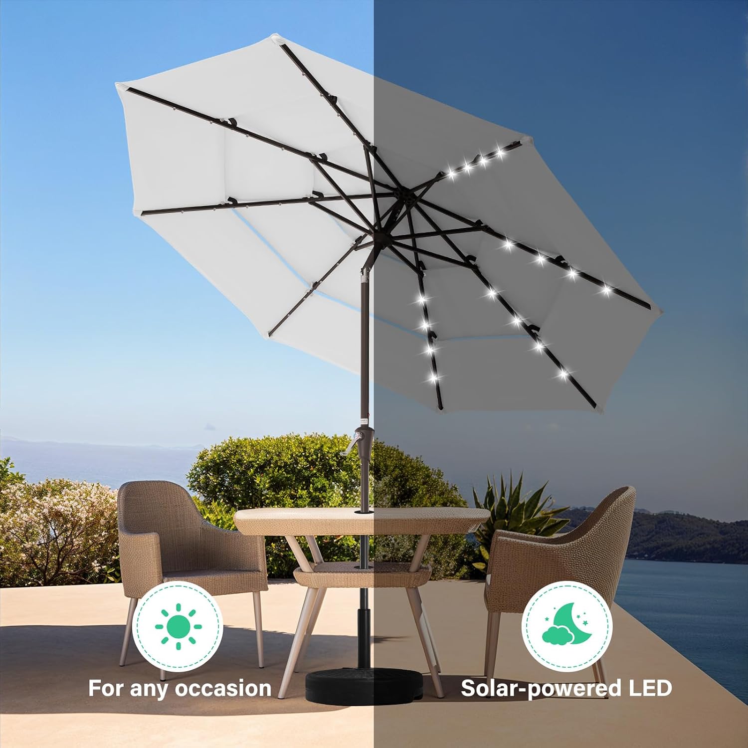 Detalle de JEAREY Patio Umbrella 9 ft