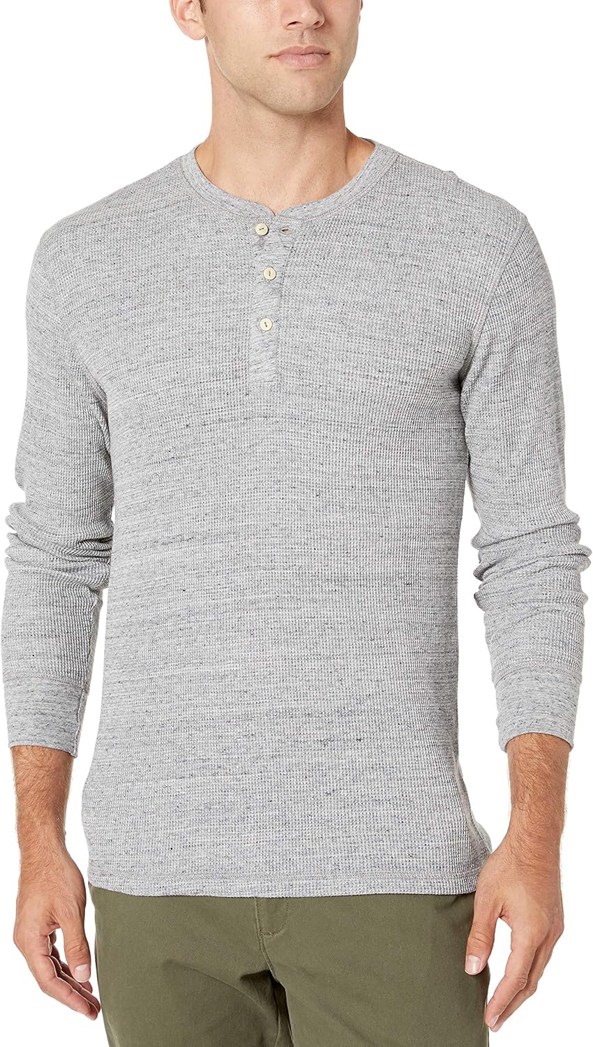 Thumbnail 1 de Amazon Essentials Herren Langarm-Waffel-Henley mit schmaler Passform – bequem für Alltag & Layering