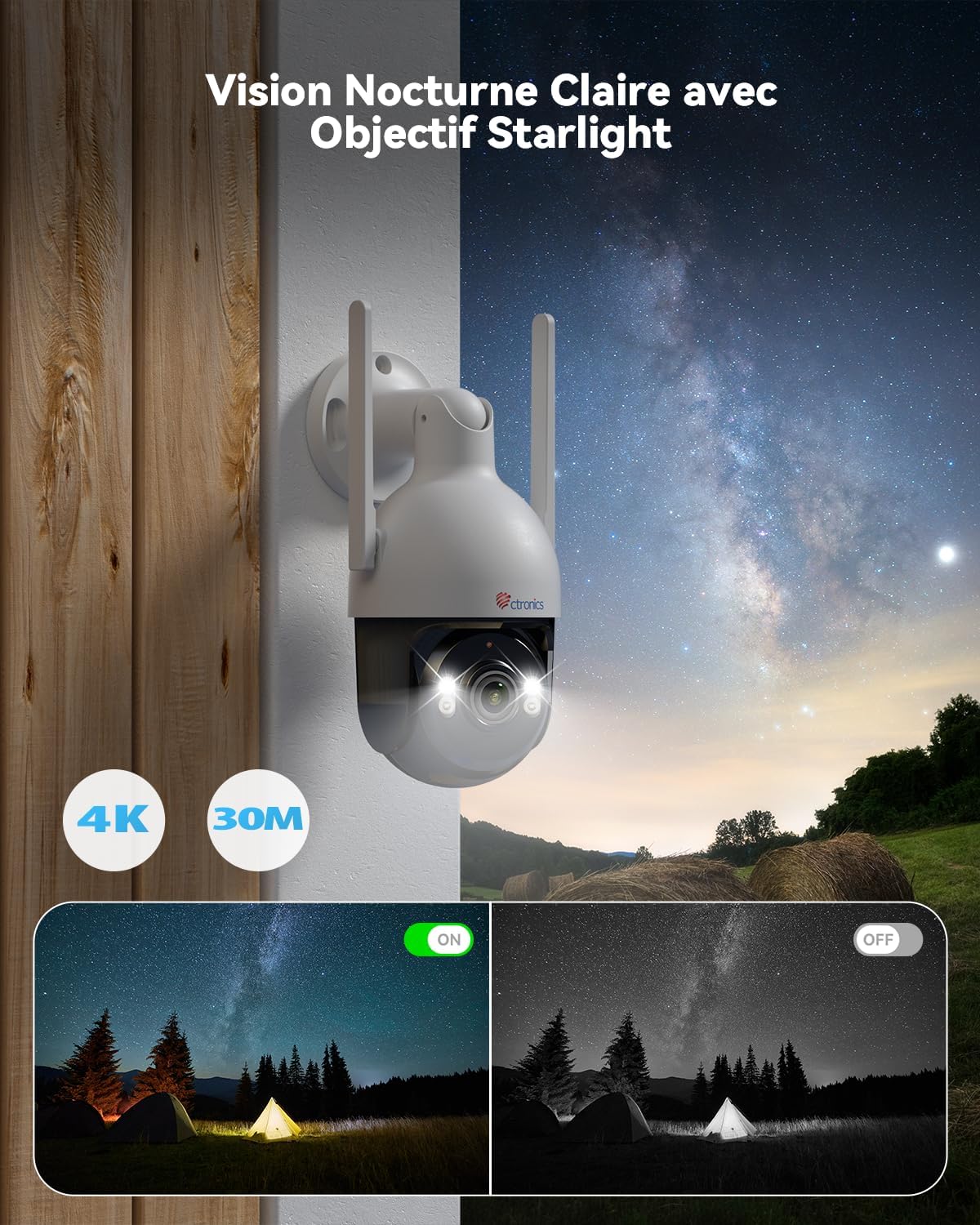 Thumbnail 3 de Ctronics caméra surveillance 4K 8MP Extérieure WiFi IP66