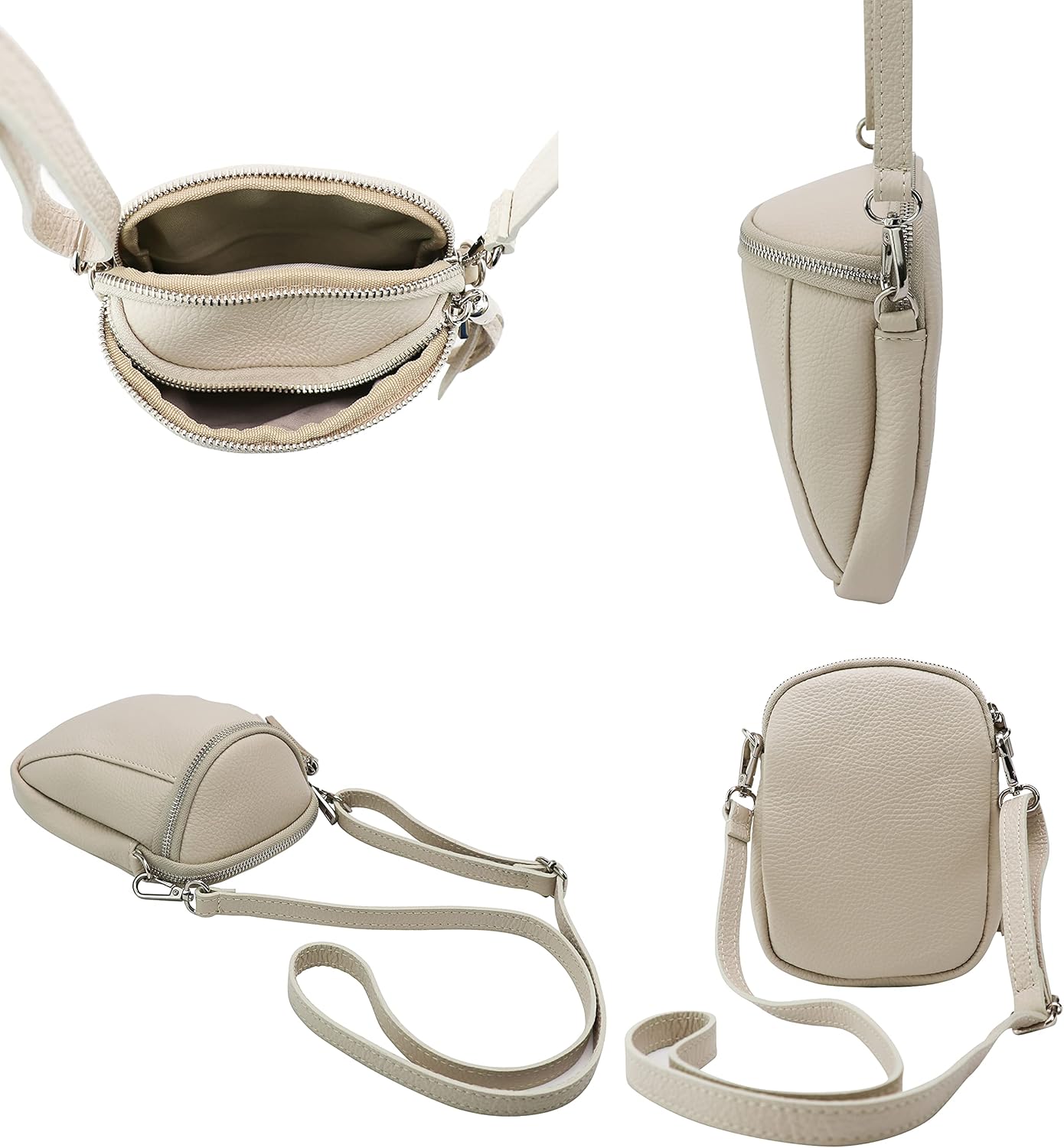 Thumbnail 3 de SH Leder Emma G328 — Sac à bandoulière multifonction en cuir véritable pour femme