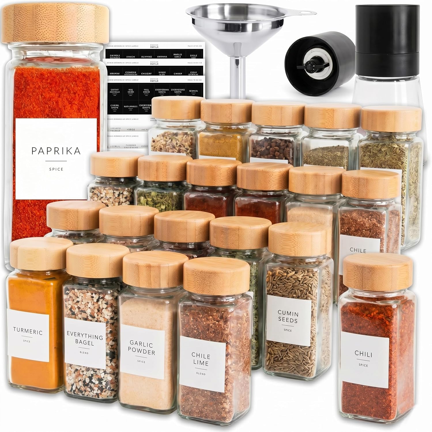 Detalle de SAVVY & SORTED Glass Spice Jars 4 oz