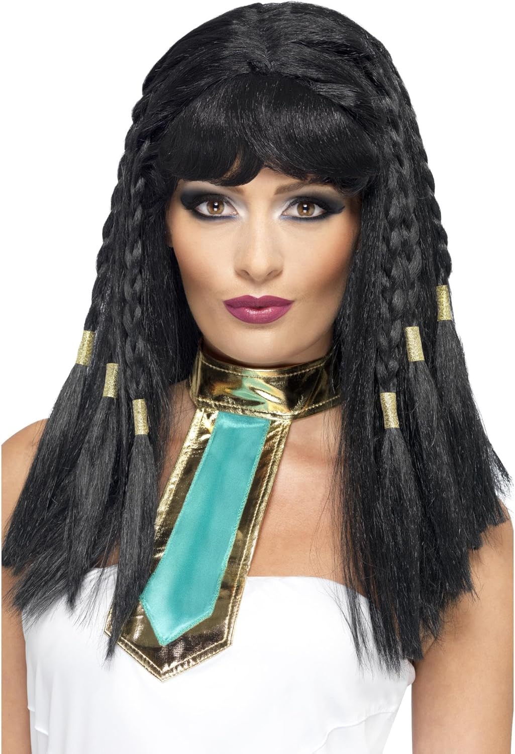 SMIFFYS Parrucca da Cleopatra nera treccine 🎭