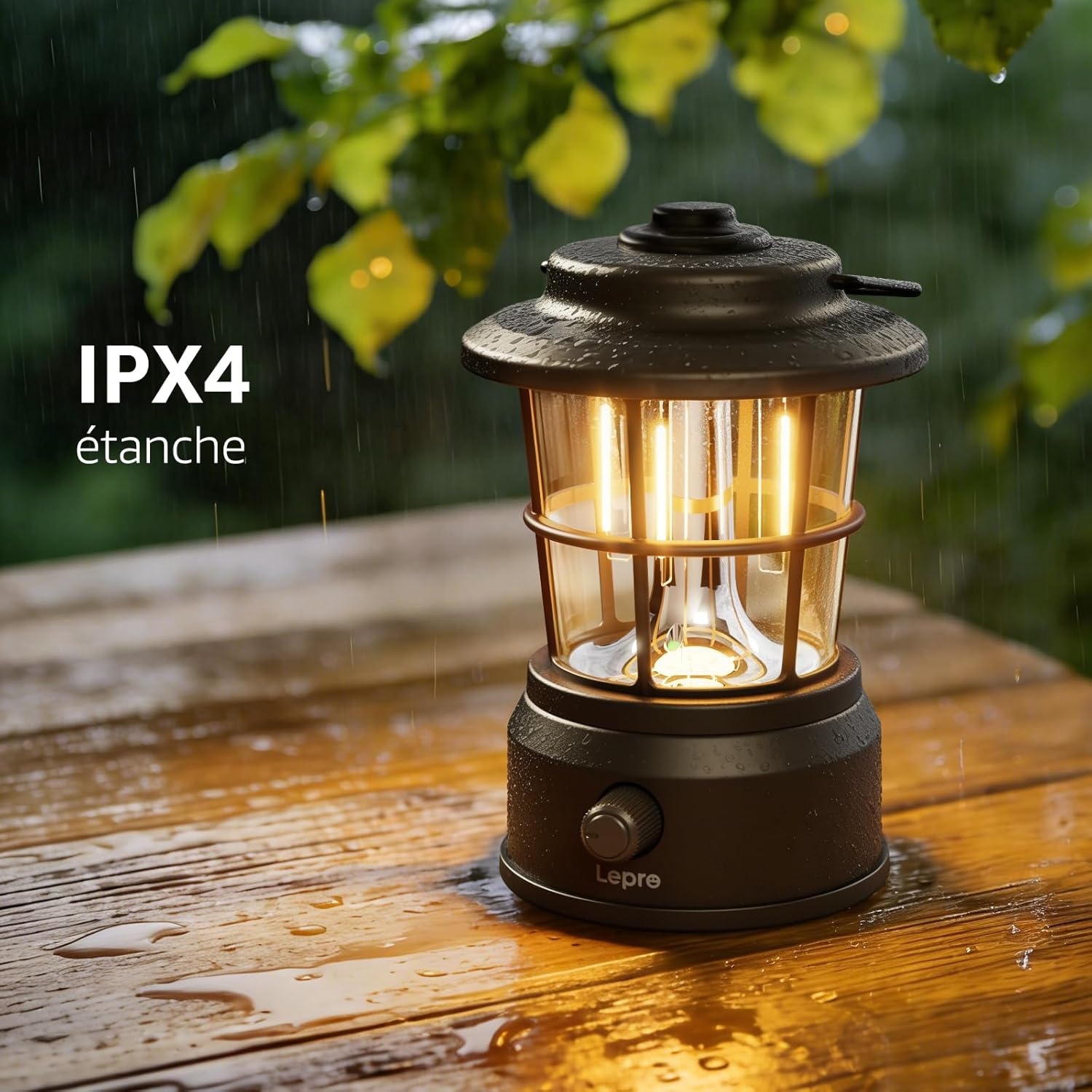 Detalle 2 de Lepro Lampe Camping Rechargeable — 4 Modes, 3600 mAh et Power Bank, IPX4