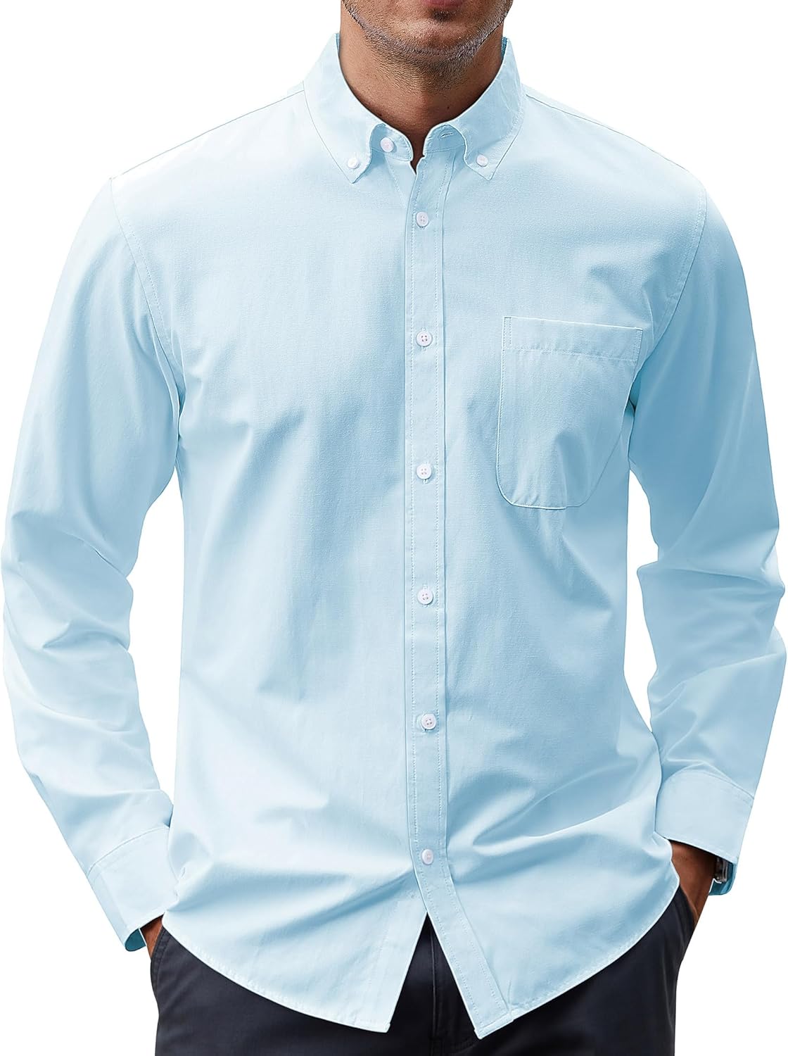 Thumbnail 5 de J.VER Men's Oxford Shirt: Solid Casual Button-Down with Pocket