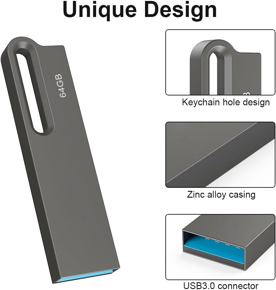 Detalle de 64GB USB Stick 5 Pack (USB 3.0) – High‑Speed Mini Flash Drives