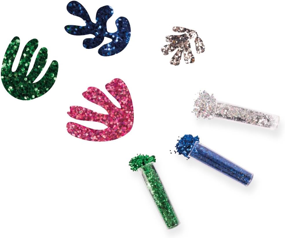 Detalle 2 de APLI Kids 20069 biologiskt nedbrytbart glitterpulver, sex färger med metallisk glans
