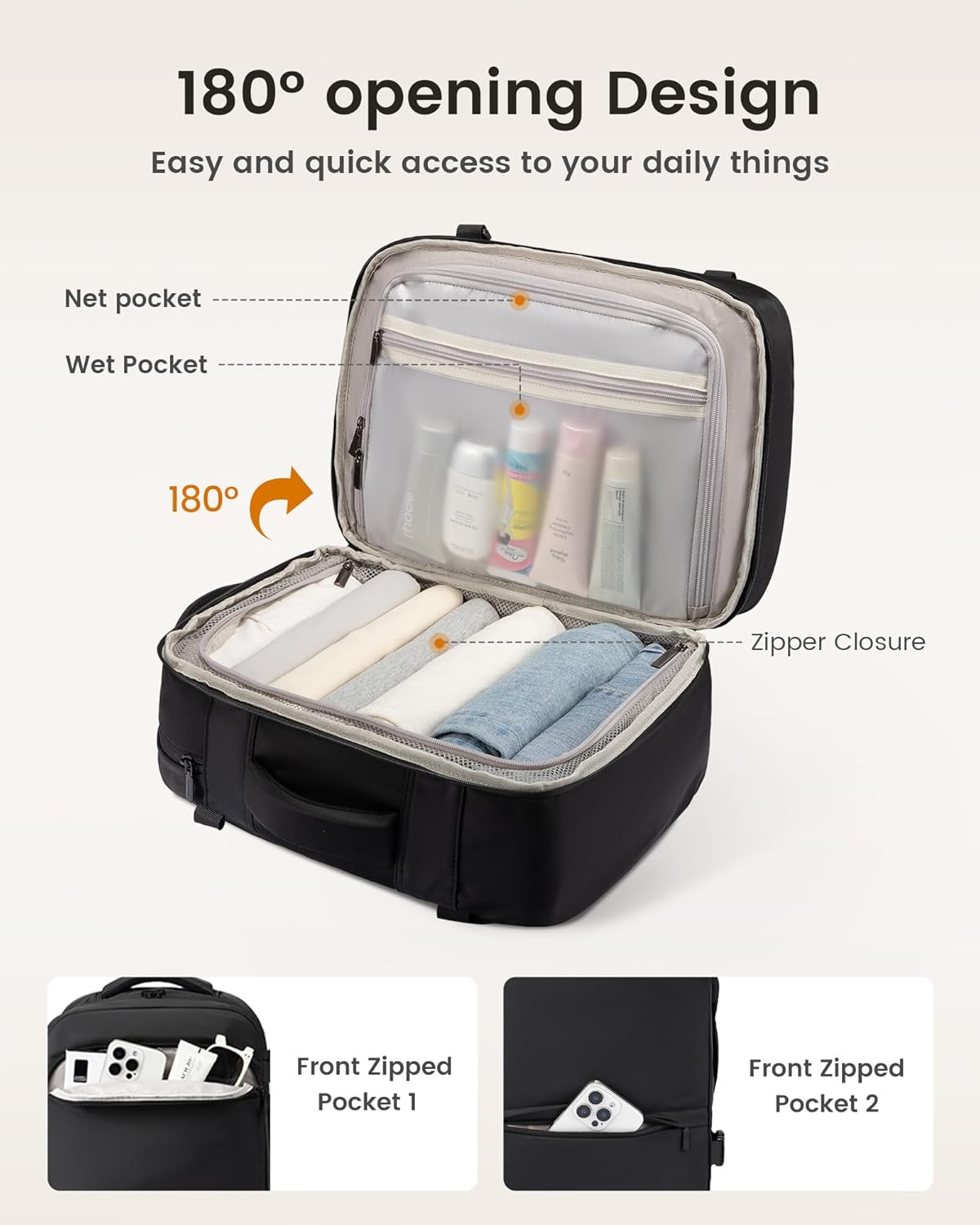 Thumbnail 3 de LOVEVOOK Ryanair Handgepäck 40x30x20 – 40×30×20 Cabin-Bag als Unterseat-Travel-Rucksack