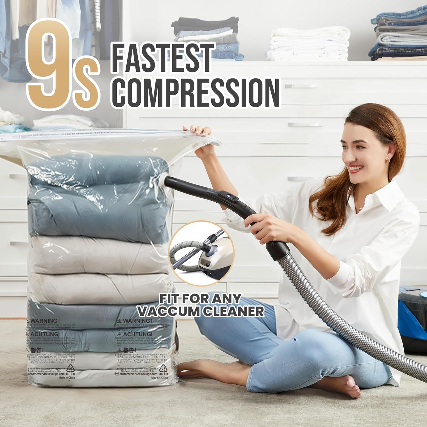 Detalle 2 de TAILI 6 Pack Vacuum Storage Bags Jumbo Cube 31x40x15"