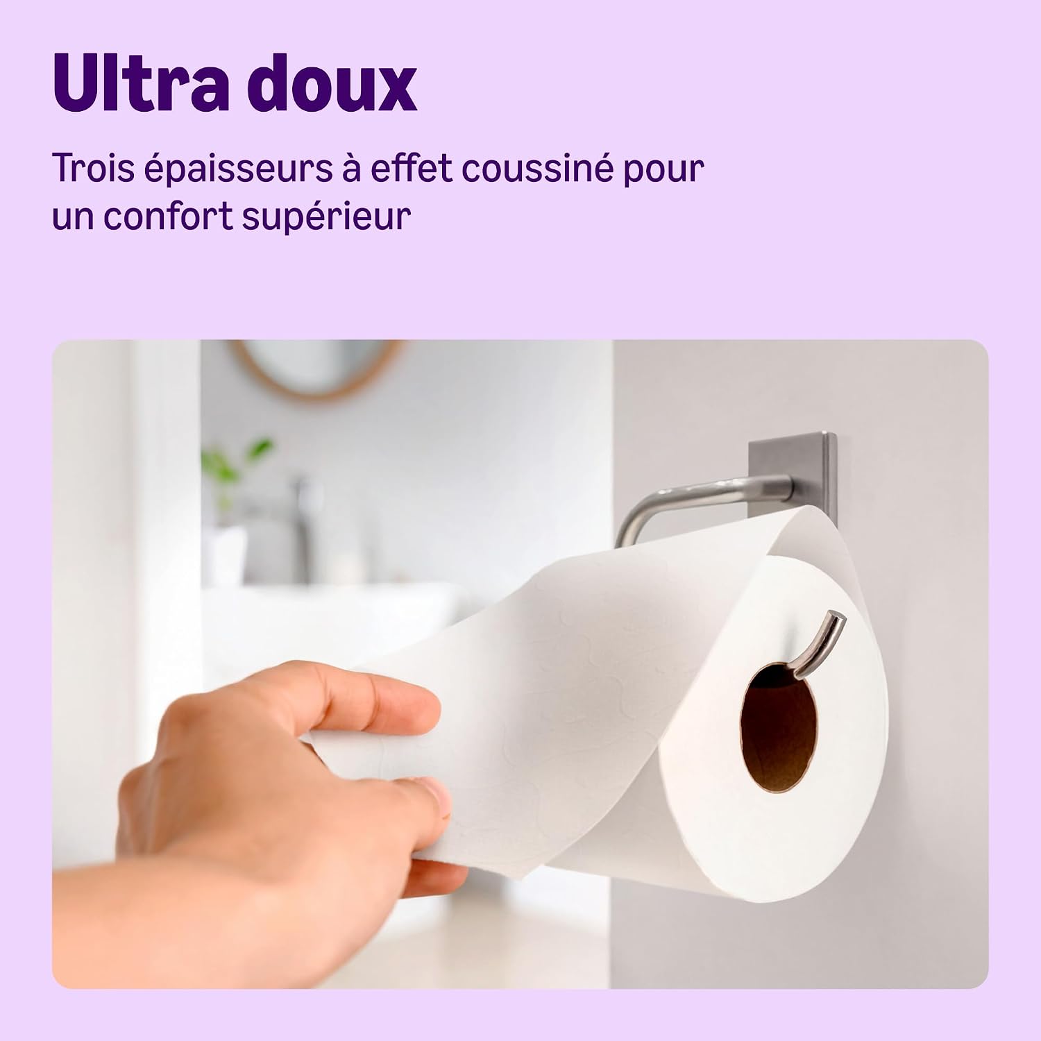 Detalle de By Amazon Papier Toilette 3 Épaisseurs Matelassé – 9 Rouleaux, FSC, Doux et Soyeux