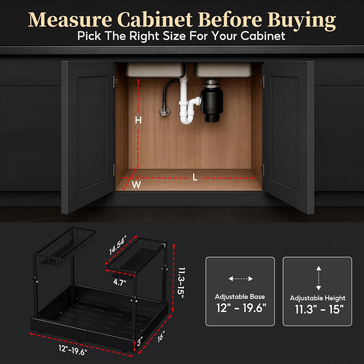 Detalle de Under-Sink Organizer, 2-Tier Metal