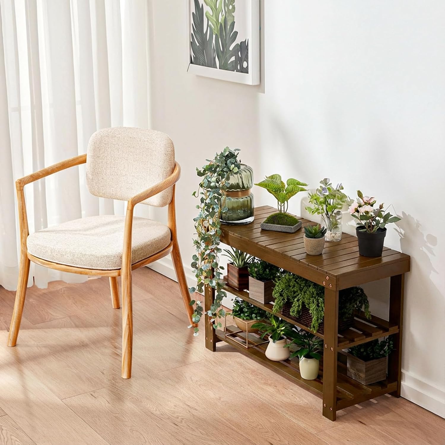 Thumbnail 1 de Pipishell 3-Tier Bamboo Shoe Rack Bench