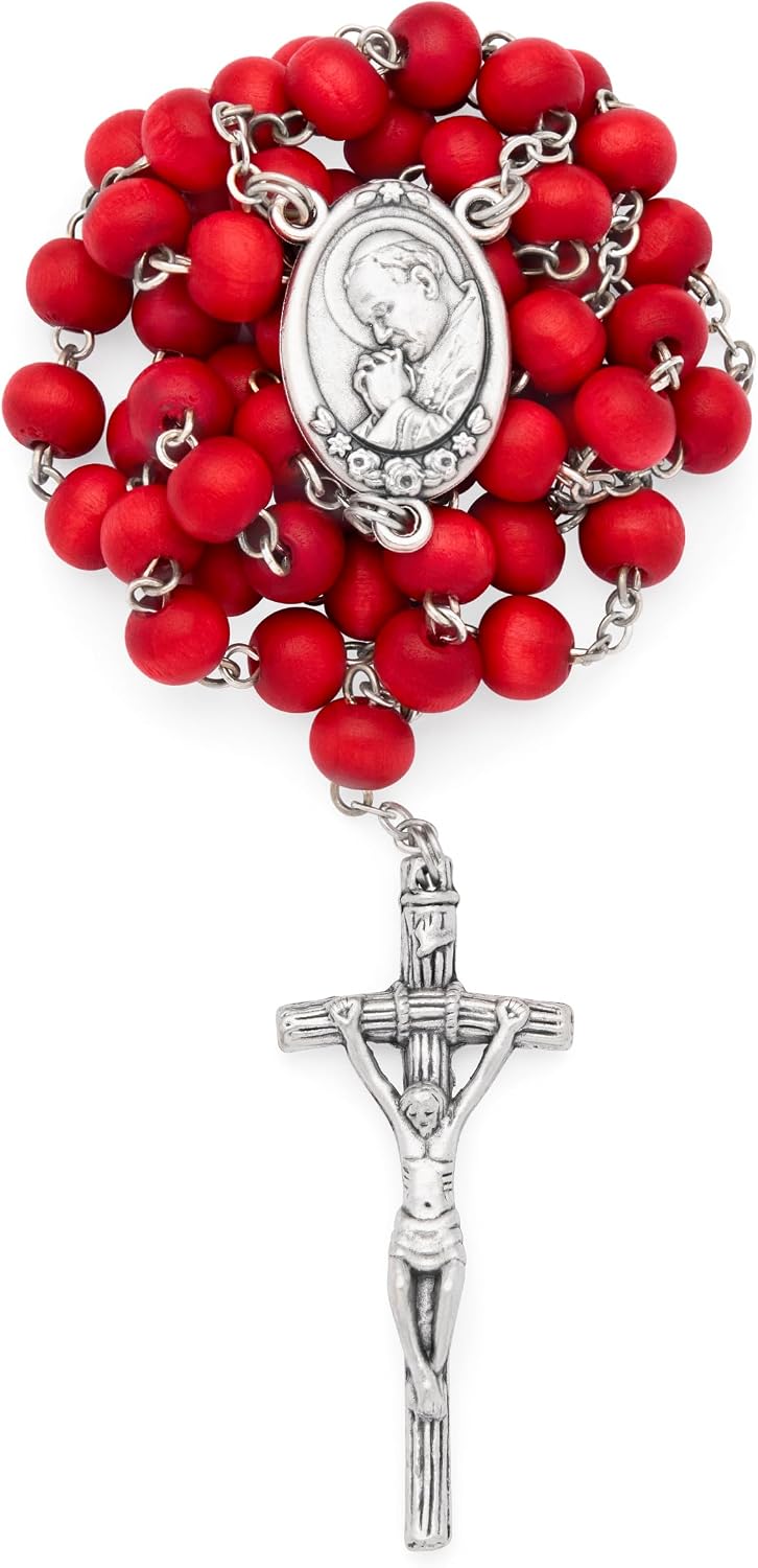 Mondo Cattolico Rosario cattolico Cinque Decadi in Petalo di Rosa del Papa – Regalo cattolico
