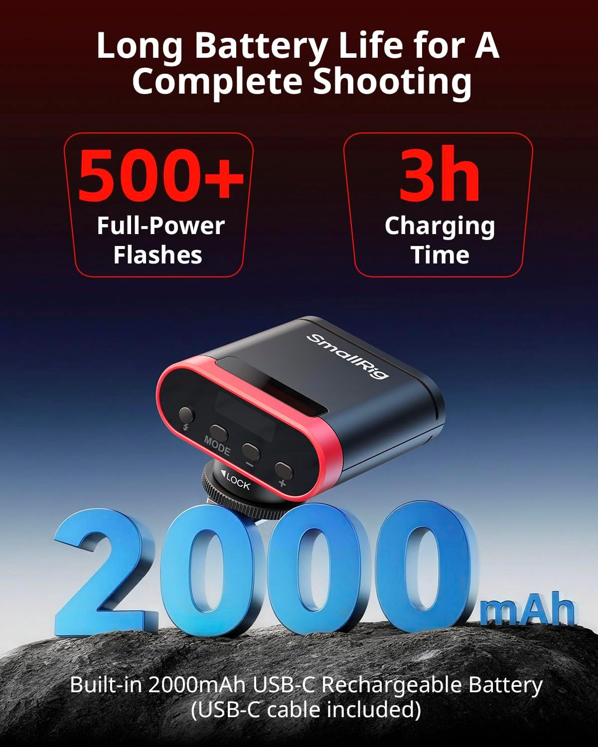 Thumbnail 1 de SmallRig RS20 Mini-Kamerablitz 200W