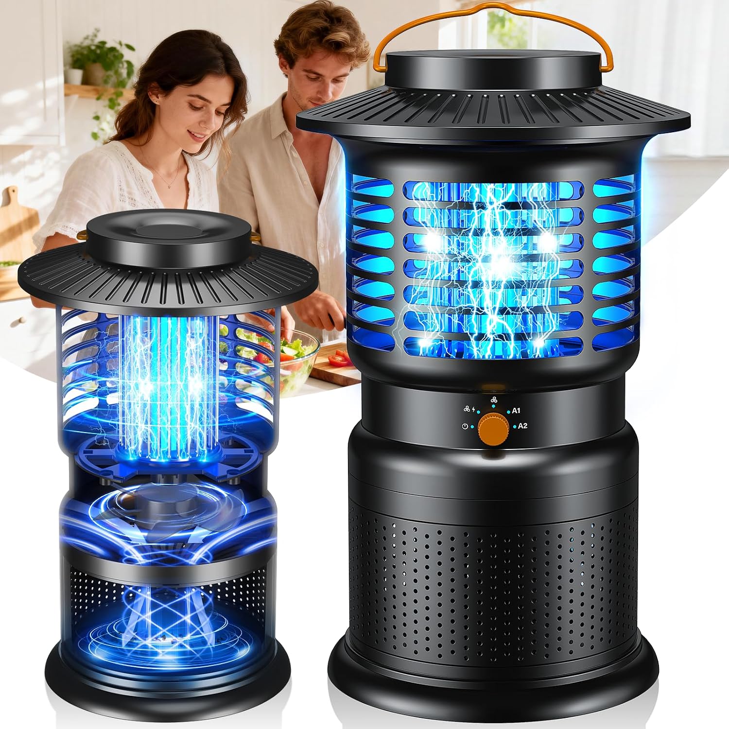 Detalle de Sayneep M18 Cordless Bug Zapper, 10,000mAh, USB-C, Auto Night, IPX5