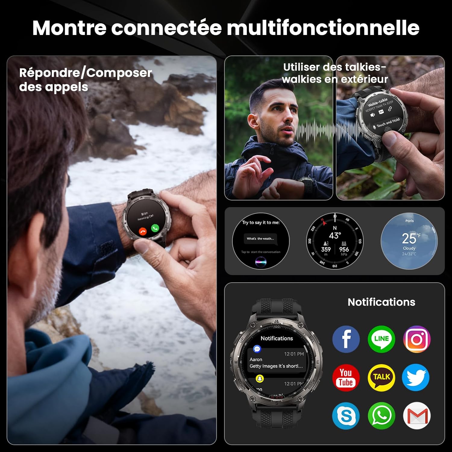 Thumbnail 6 de KOSPET Tank T4 GPS – Montre connectée polyvalente pour homme
