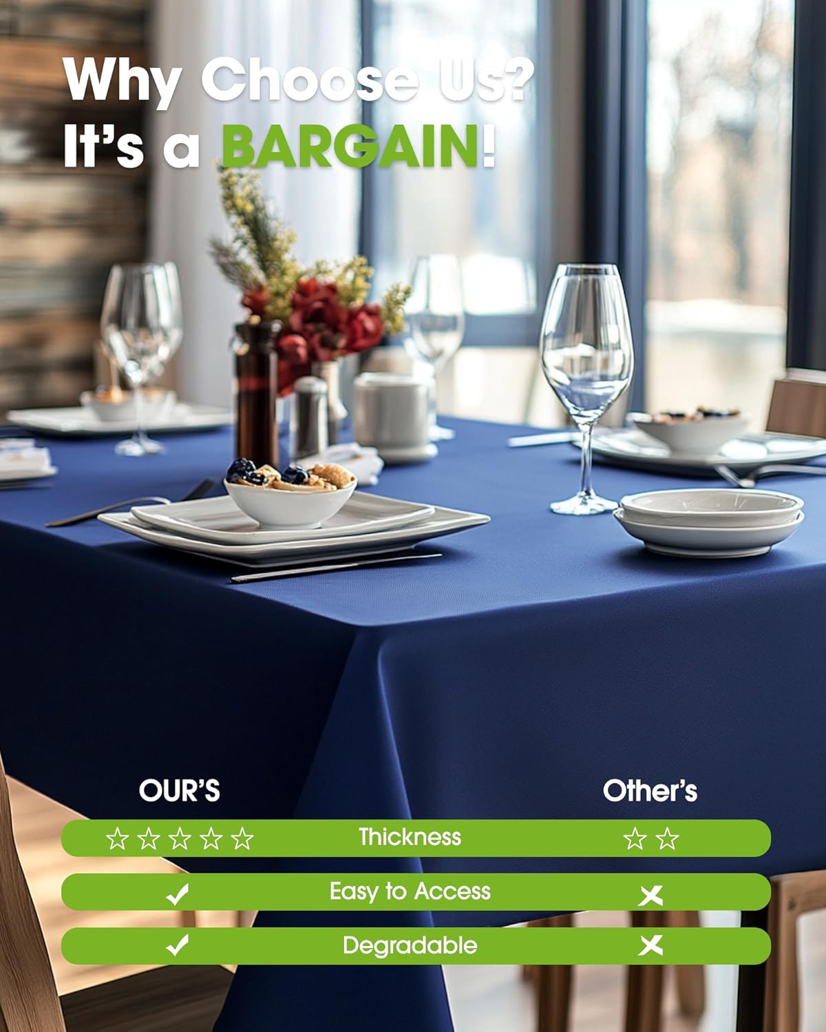 Thumbnail 5 de Pureegg Plastic Table Cloth 54x108 in 📦