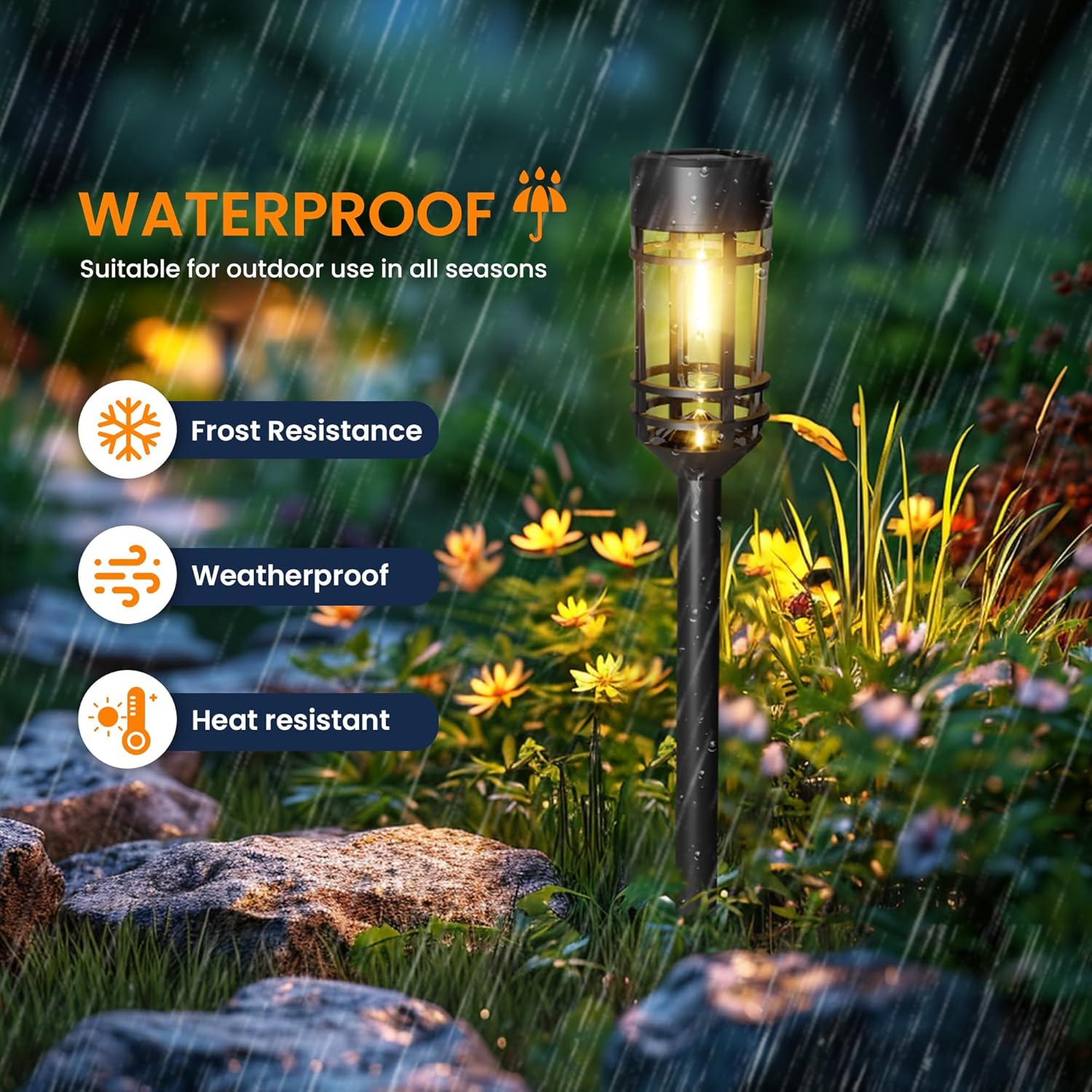 Thumbnail 1 de GIGALUMI Solar Lights Outdoor Garden 8 Pack – Waterproof warm white solar pathway lights