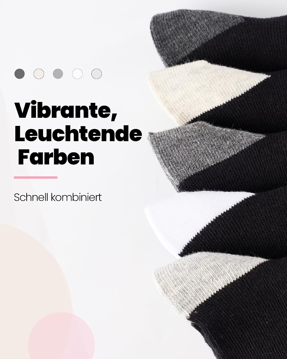 Detalle 2 de SockWaddles tunna långa damsockor i bomull – sömlös tå och förstärkt häl