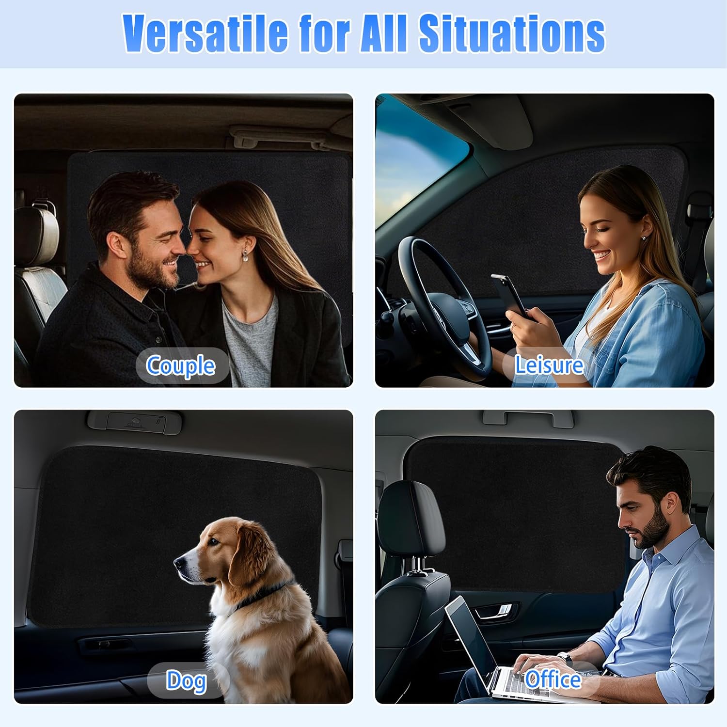 Thumbnail 3 de ZATOOTO Suede Car Window Shades (4PCS) for Privacy, UV Protection & Heat Insulation