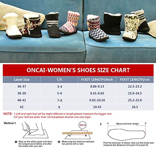 Thumbnail 6 de ONCAI Chaussons bottillons pour femme, fourrure synthétique, noir, 38/39 EU