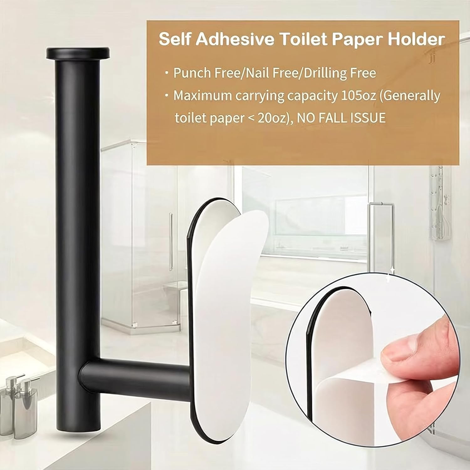 Detalle 2 de JOPOFI Toilet Paper Holder, Matte Black