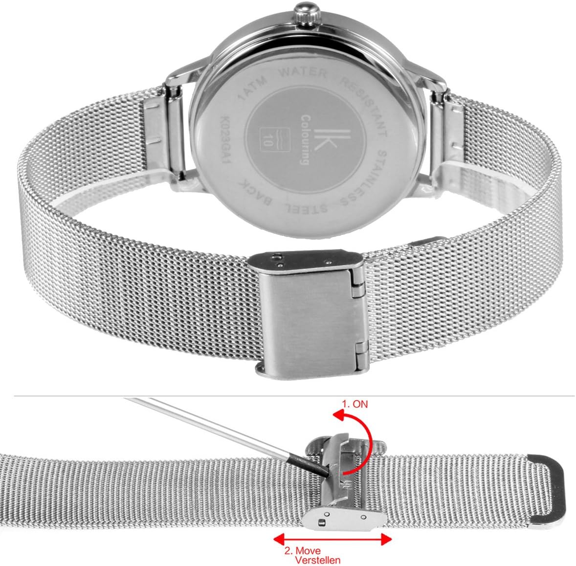 Thumbnail 4 de Alienwork IK Minimalist Montre Femme Ultra Fine avec Bracelet en Maille
