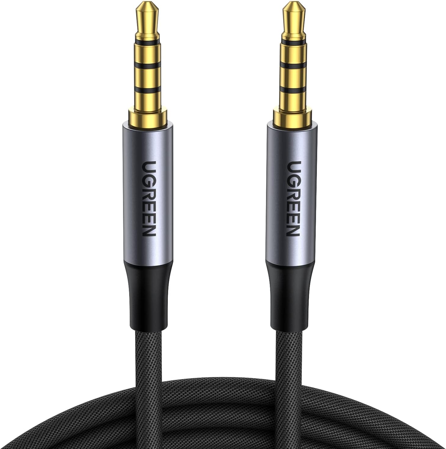 Detalle de UGREEN 20785 3.5mm 4極TRRSオーディオケーブル 3m ナイロン編み・金メッキプラグ