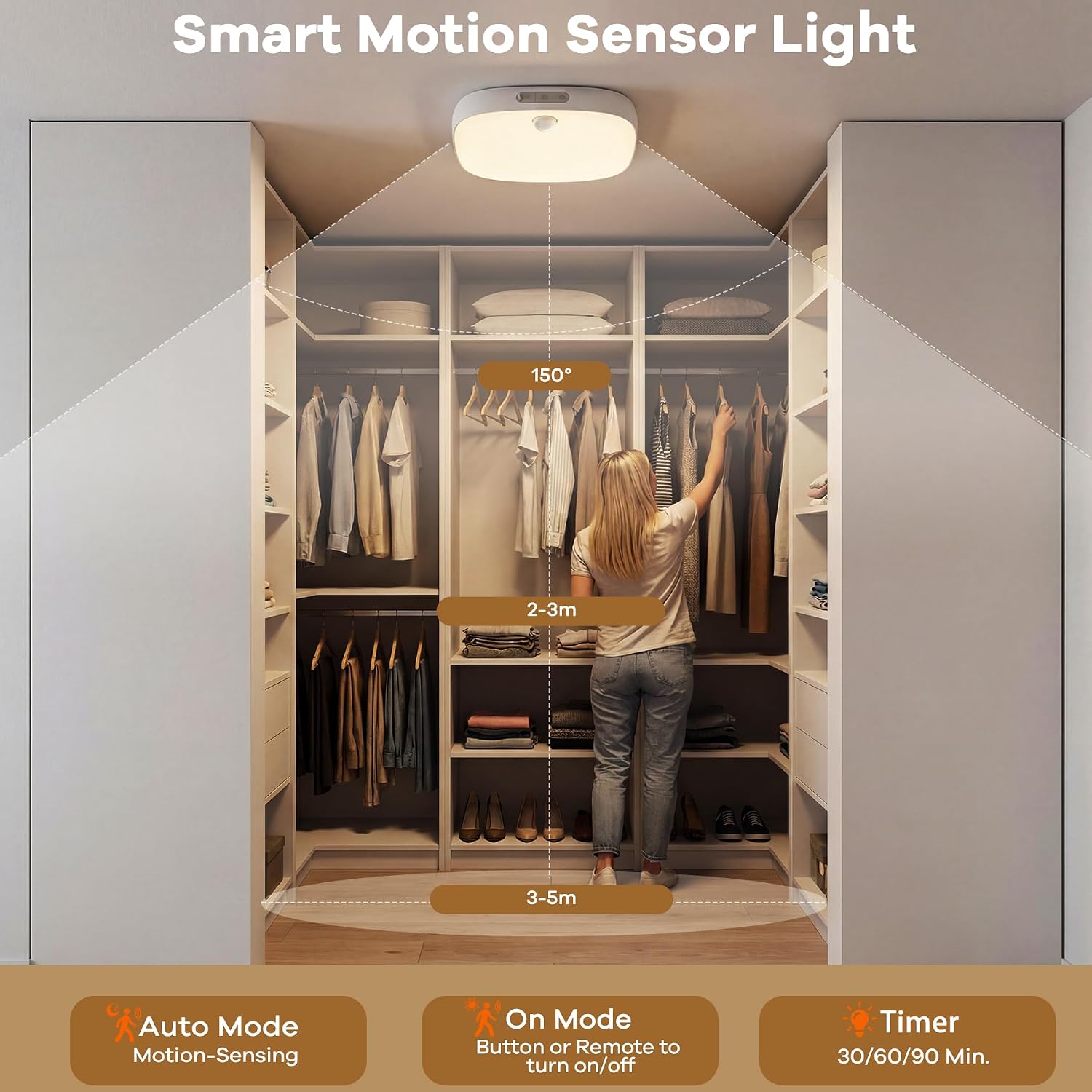 Thumbnail 6 de ToyGlee Shower Light IP65 Waterproof: 18-Colour Motion Sensor Ceiling Light with 10000mAh Battery