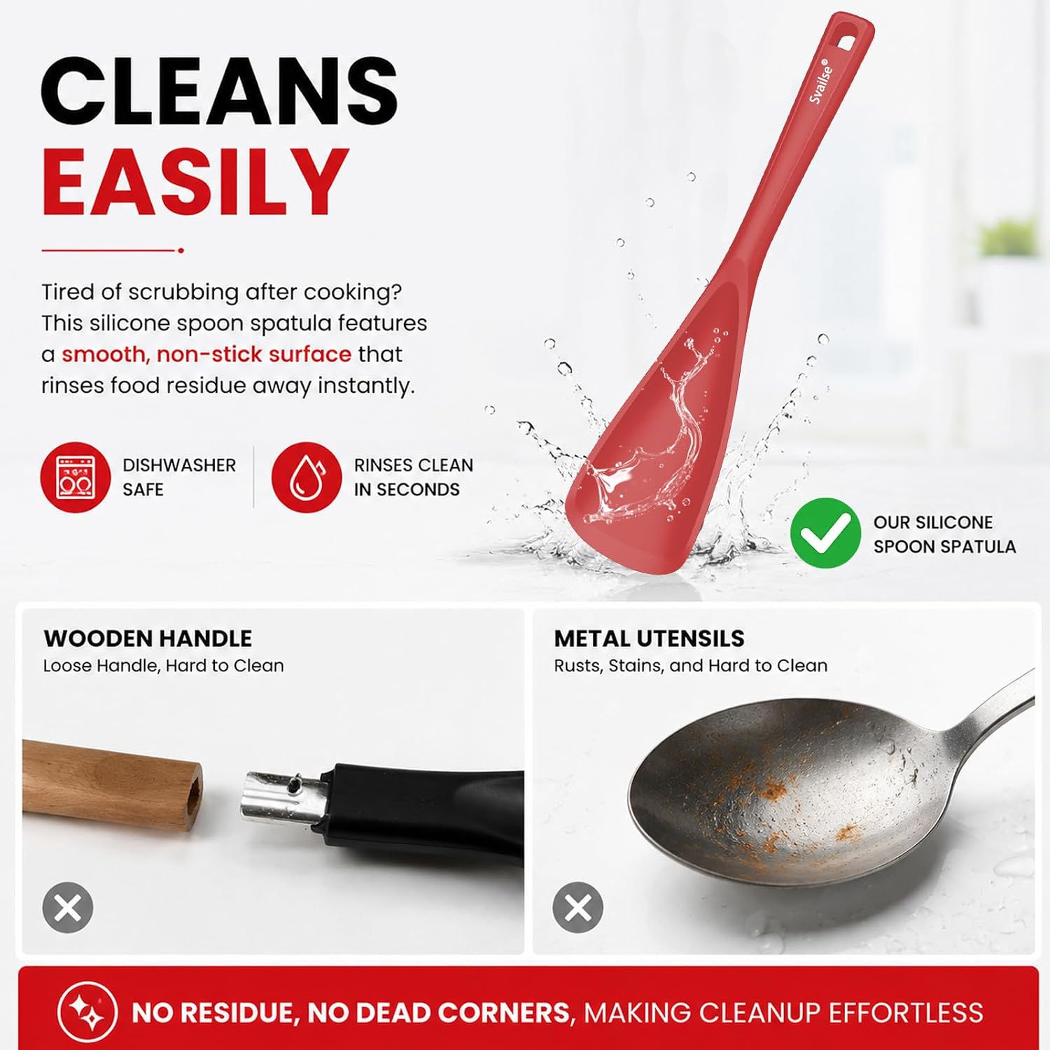 Thumbnail 6 de Svailse Silicone Spatula Spoon 12.6-Inch