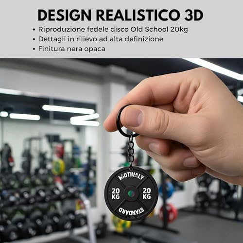Thumbnail 1 de Motivaly Portachiavi Disco Palestra 20kg Old School – Dettagli e guida all'acquisto