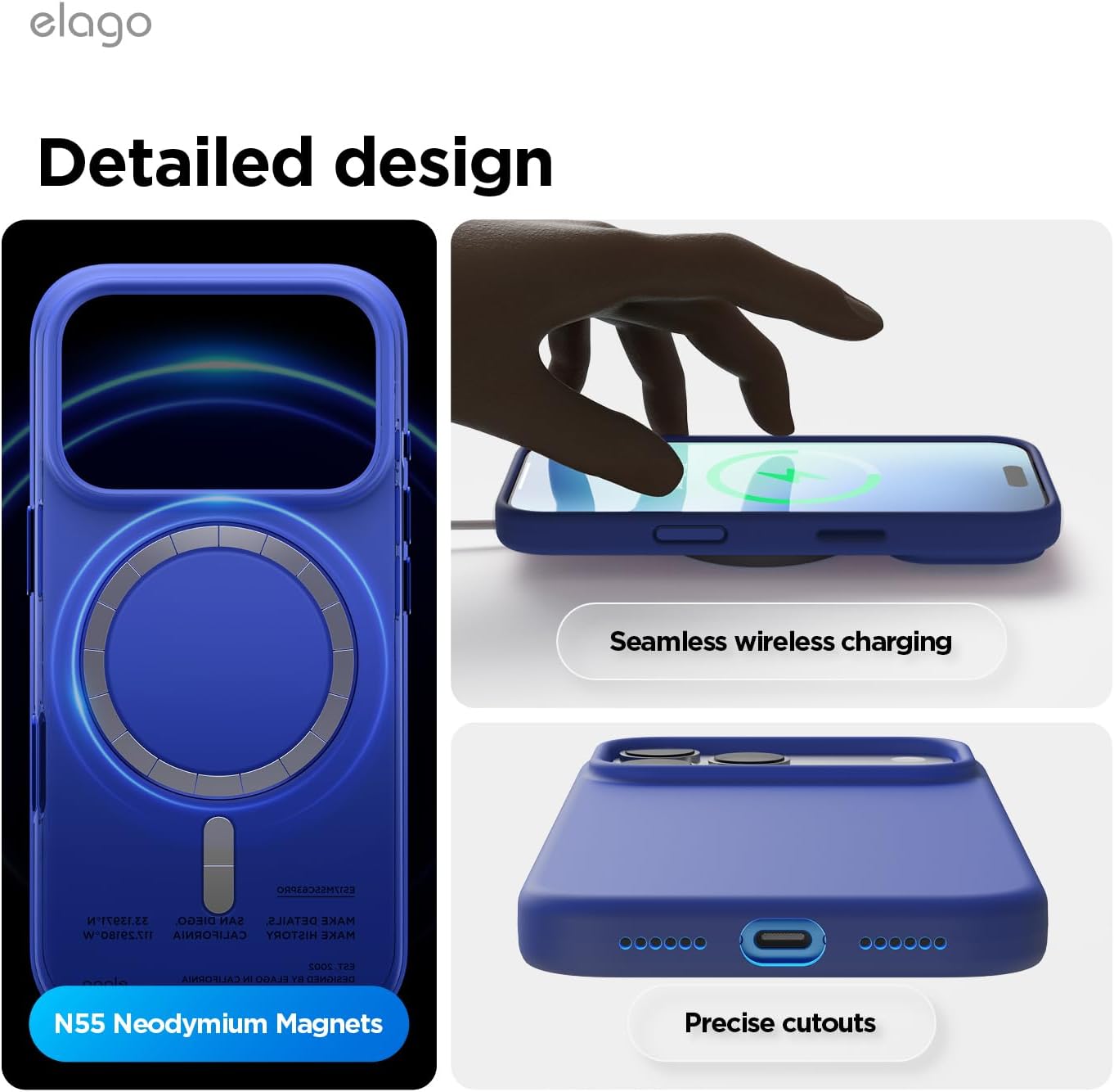 Thumbnail 6 de Elago Cover Magnetica in Silicone Liquido per iPhone 17 Pro Max (6,9") – Blu Cobalto, MagSafe
