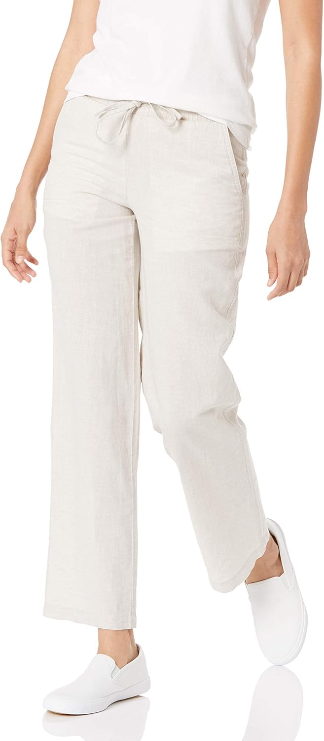 Thumbnail 5 de Amazon Essentials Damenhose aus Baumwoll-Leinen-Mix mit Kordelzug und weitem Bein (lockere Passform)